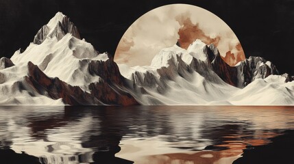 Obraz premium futuristic landscapes, expansive minimalist scenes showcase weightless mountains and shimmering seas, envisioning a future of ethereal geometry and endless skies