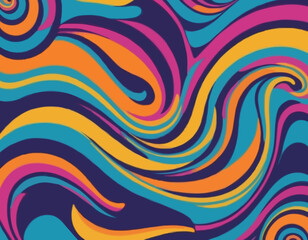 Psychedelic Swirl Carnival Pattern. Retro Waves, Swirl, Twirl Background. Abstract Groovy Texture. Y2k aesthetic