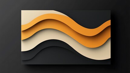 Obraz premium Abstract Wave Pattern in Beige Orange and Black