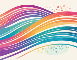 Abstract Gradient Line in the Shape of a Heart. Vector Loop Ribbon. A Colorful Symbol of Love. Design Element for Backgrounds and Valentines Day Posters.