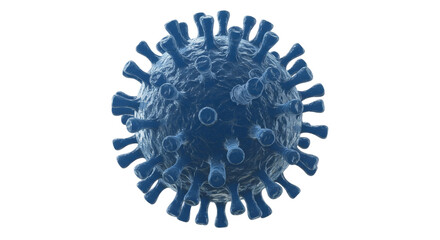 3d render of Blue flu or virus for epidemic disease isolated on transparent background, Virus Micro PNG 
