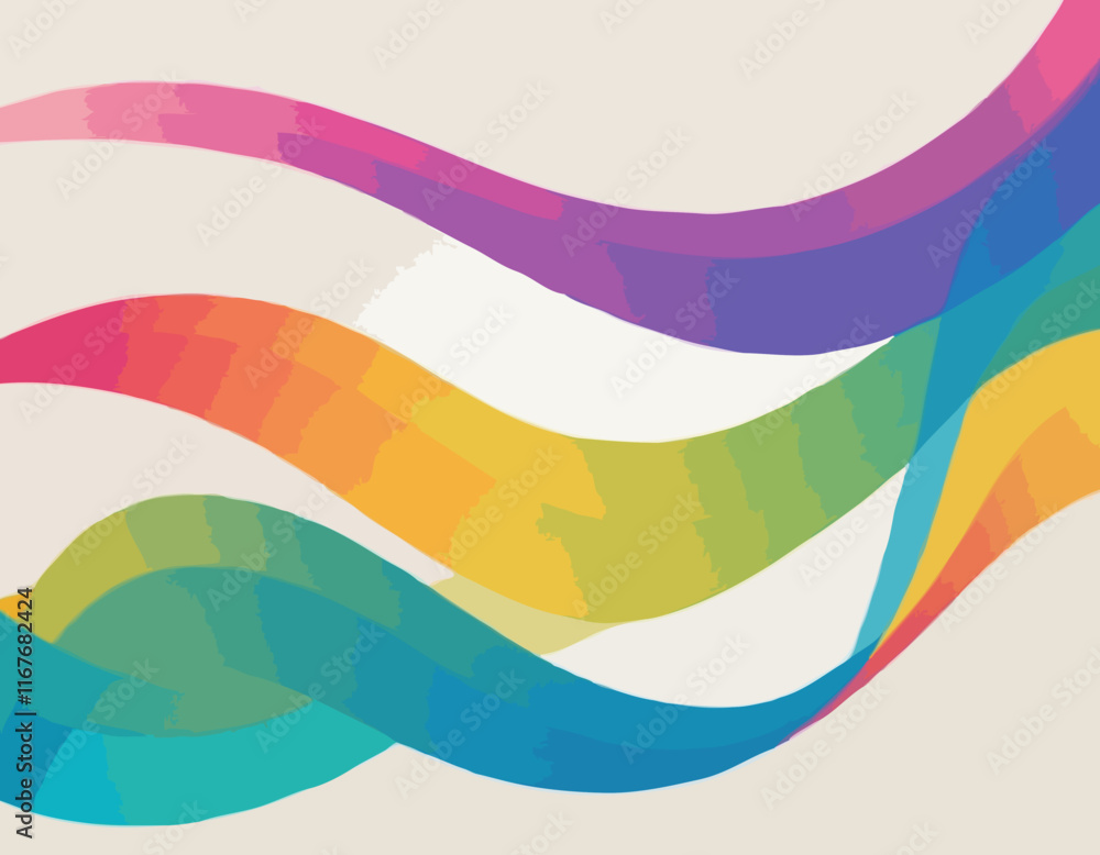 Poster abstract background with color waves. vector lines with gradients. wavy design elements. curve dynam