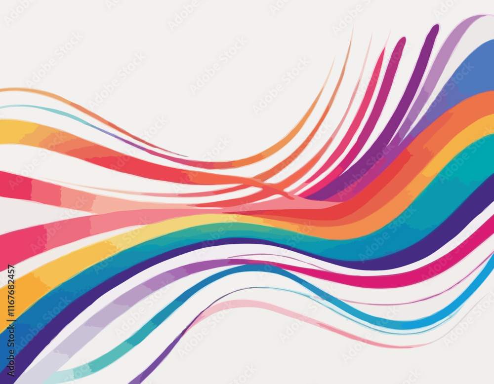 Poster abstract background with color waves. vector lines with gradients. wavy design elements. curve dynam