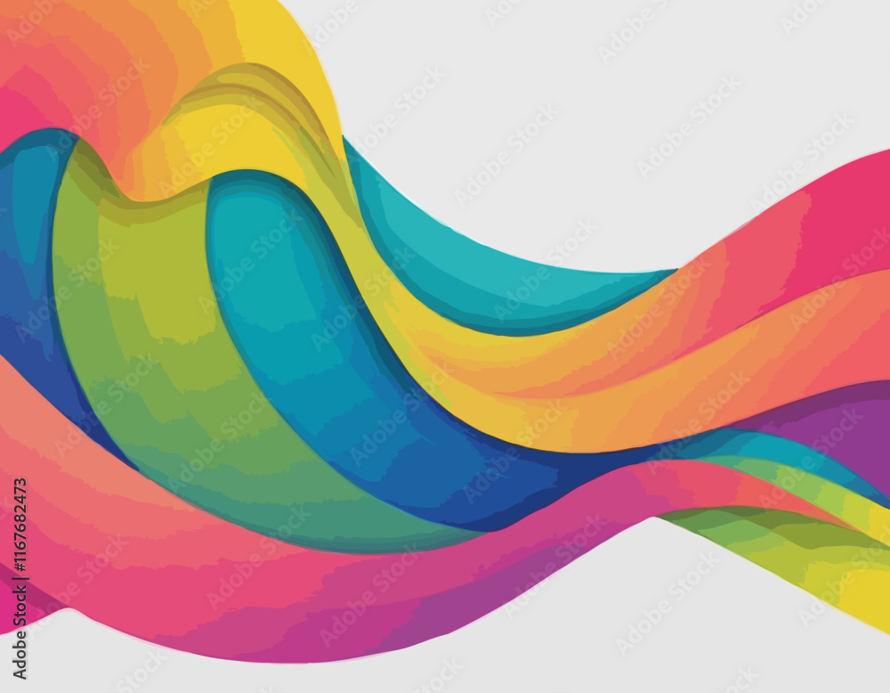 Poster abstract background with color waves. vector lines with gradients. wavy design elements. curve dynam