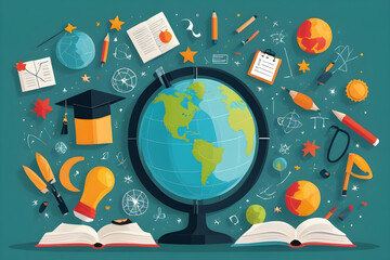 International day of education celebrated around the world with school supplies and open book