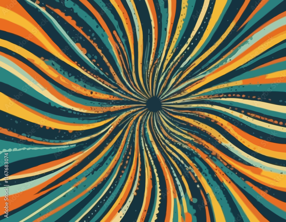 Poster abstract background with distorted lines. vector seamless pattern with wavy stripes. decorative blac