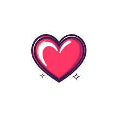 Bright red heart resting on a minimalist white background, showing elegance, simplicity and the symbol of love and affection in modern design