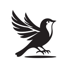 Silhouette of a bird vector icon for logo, and design