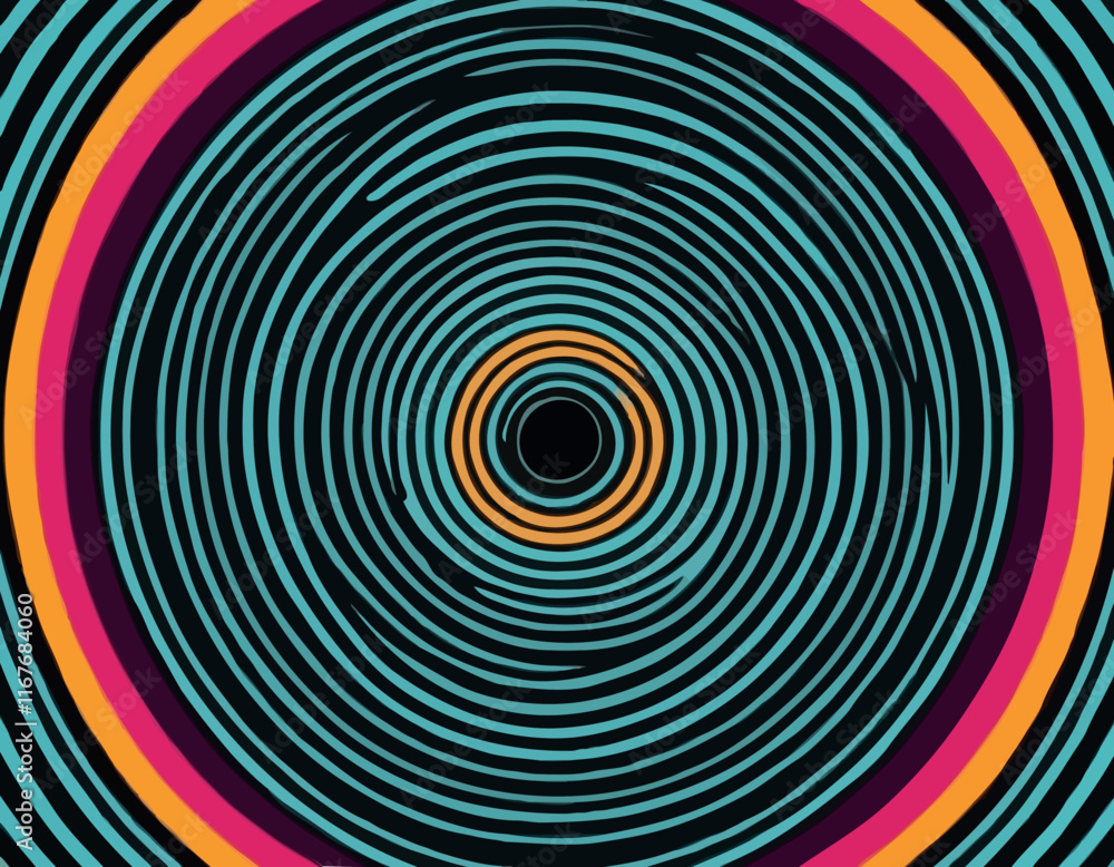 Poster background with circle gradient lines. abstract geometric vector pattern.