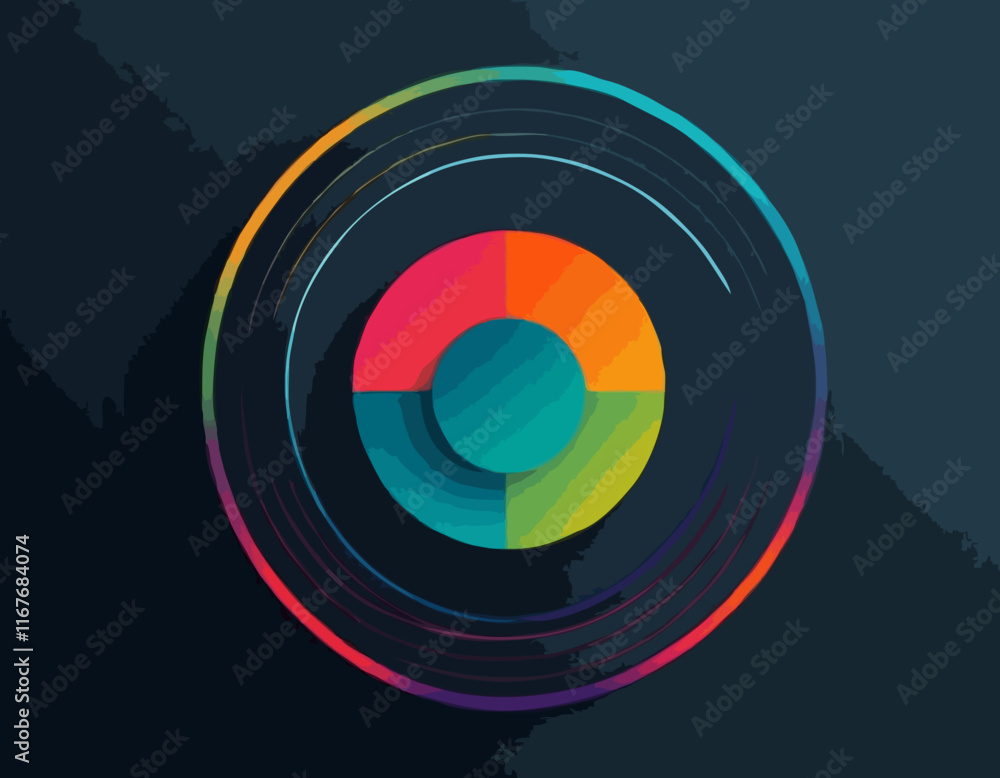 Poster background with circle gradient lines. abstract geometric vector pattern.