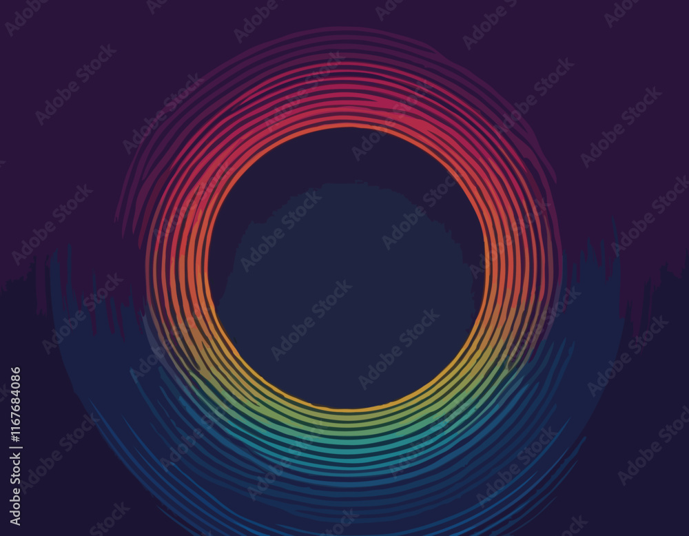 Poster background with circle gradient lines. abstract geometric vector pattern.