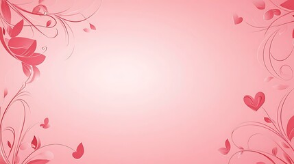 Pink Floral Design With Hearts Background