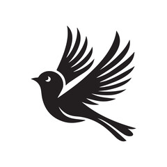 Silhouette of a bird vector icon for logo, and design