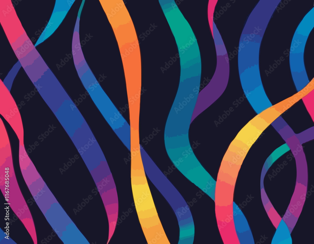 Aufkleber abstract holi banners with gradient colored curve shape. vector posters with waves.