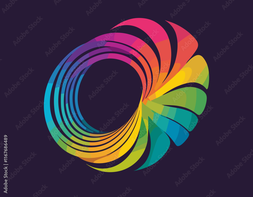 Aufkleber abstract celebration background with color lines. swirl elements with gradients. carnival 3d pattern