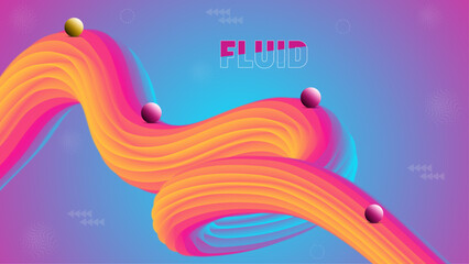 Creative background design with 3d flow shape. Liquid wave colorful form. Minimalist style cover template with vibrant perspective geometric prism shapes collection. Vector illustration.