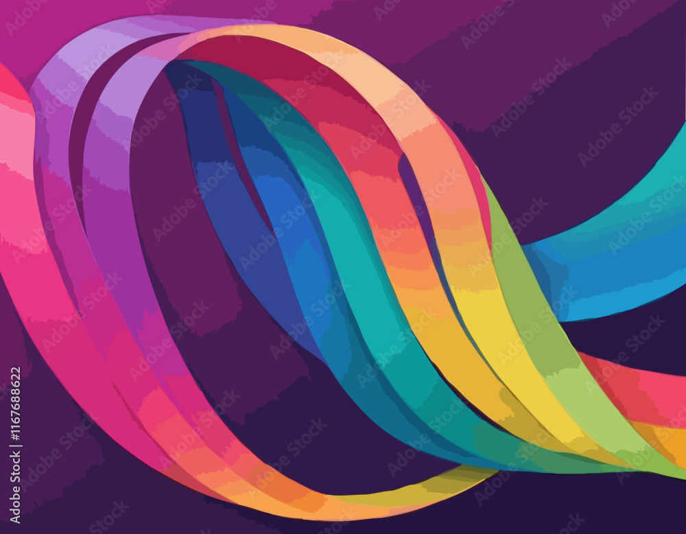 Poster abstract vector background with dynamic gradient lines. wavy color geometric shapes. 3d swirl wave e