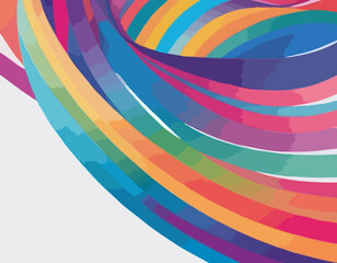 Obraz premium Dynamic Gradient Lines in Abstract Vector Background, Featuring Wavy Geometric Shapes and 3D Swirl Elements, Vibrant Rainbow Ribbons for Poster Design.