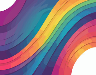Fototapeta premium Abstract Background with Gradient Color Wave Pattern. 3D Wavy Rainbow Lines. Vector Geometric Design Elements