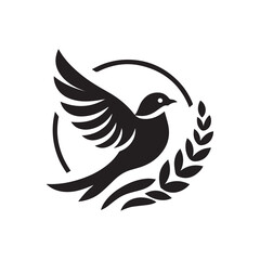 Silhouette of a bird vector icon for logo, and design