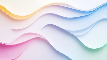 Obraz premium Pastel Colored Paper Waves Abstract Background
