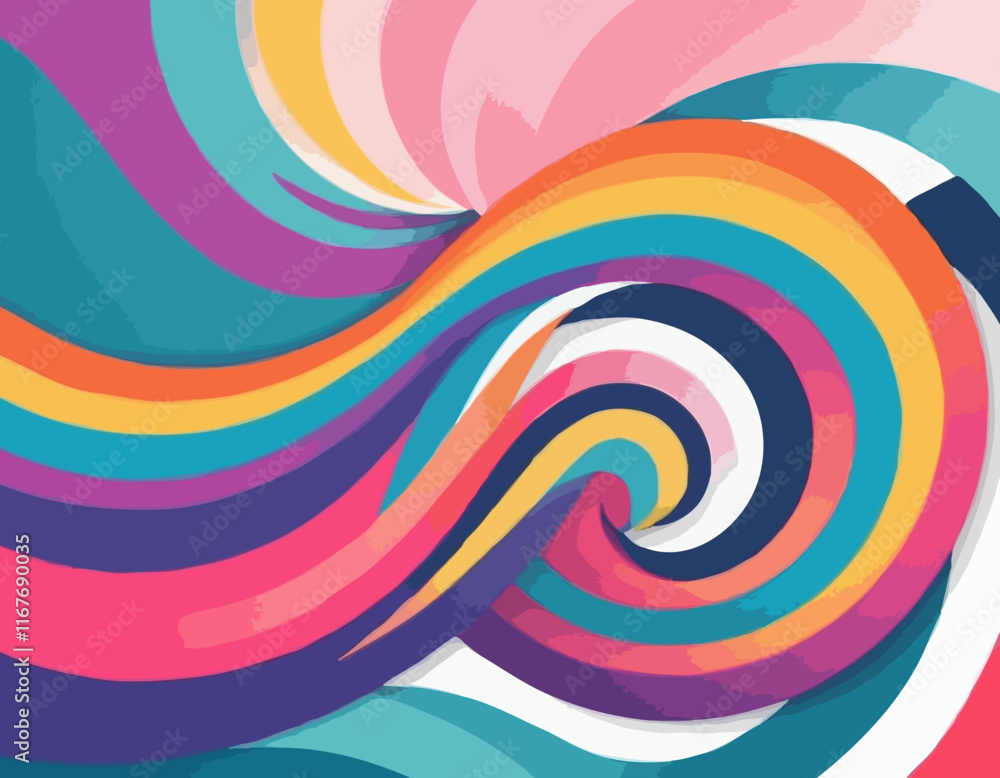 Poster color waves with rainbow gradient. abstract modern shapes. vector background with color dynamic ribb