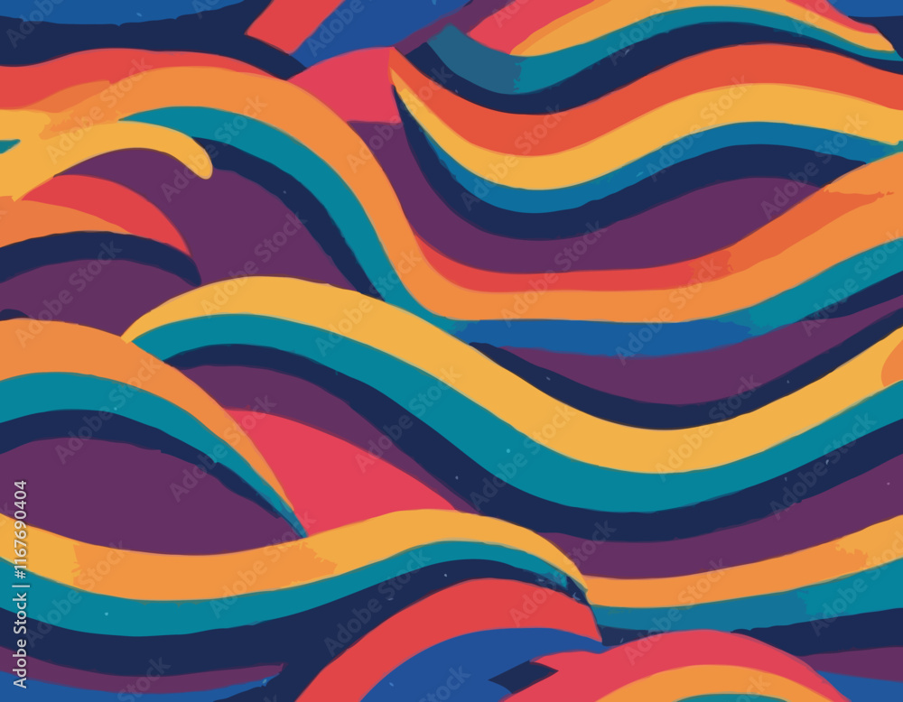 Poster abstract backgrounds with color squiggle lines. rainbow gradient design elements