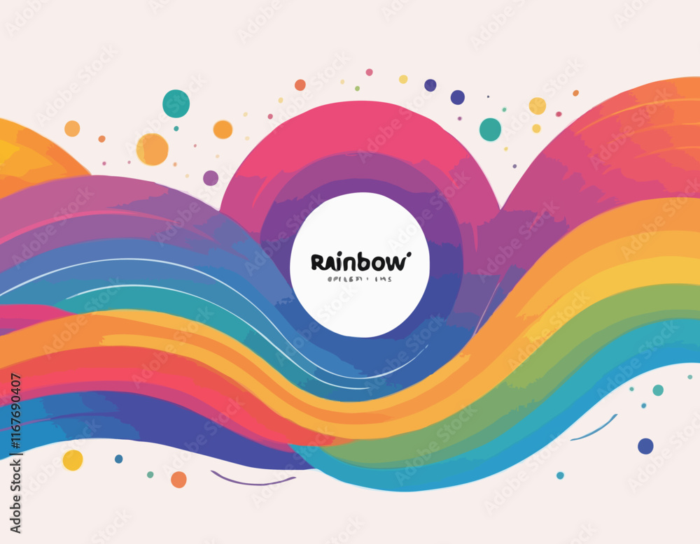 Poster abstract backgrounds with color squiggle lines. rainbow gradient design elements