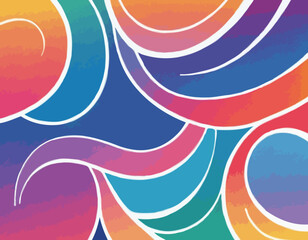 Obraz premium Abstract Backgrounds with Color Squiggle Lines. Rainbow Gradient Design Elements