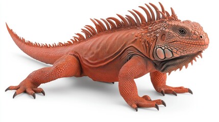 Fototapeta premium Captivating red iguana in natural habitat wildlife photography outdoor environment close-up view exotic creature