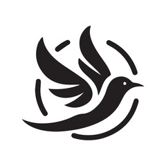 Silhouette of a bird vector icon for logo, and design