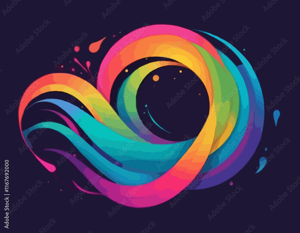 Poster color shapes with rainbow gradient. abstract modern fluid waves. vector background with color dynami
