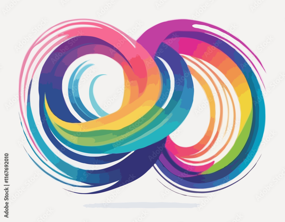 Poster color shapes with rainbow gradient. abstract modern fluid waves. vector background with color dynami