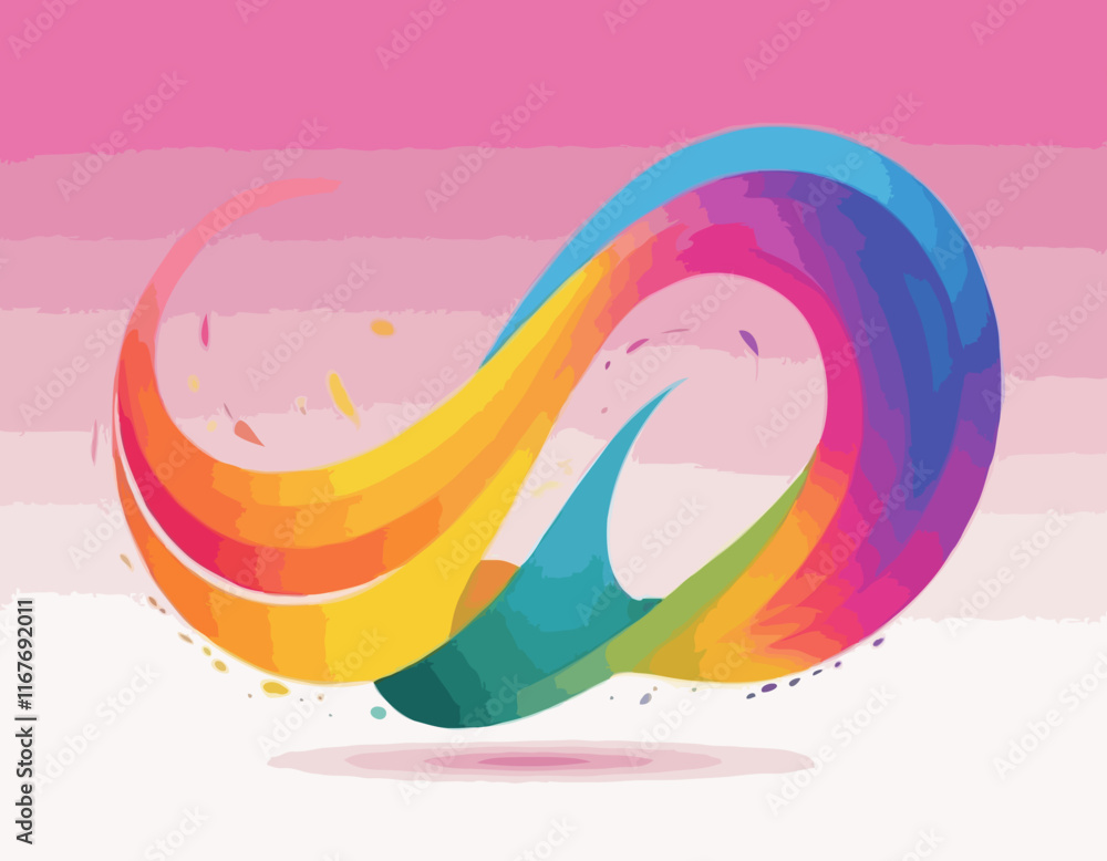 Poster color shapes with rainbow gradient. abstract modern fluid waves. vector background with color dynami