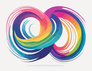 Color Shapes with Rainbow Gradient. Abstract Modern Fluid Waves. Vector Background with Color Dynamic Ribbon. Flowing Spiral Strokes. Colorful Line Art
