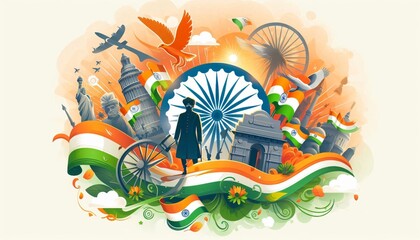 Indian independence day celebrating india's rich heritage and unity