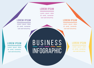 5 Steps business Infographic design 5 steps, objects, elements or options infographic business template