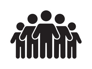 black people Community vector, Group of people icon vector, team of employees or person symbol. simple squad avatar for app, ui, website, design element 10 EPS.