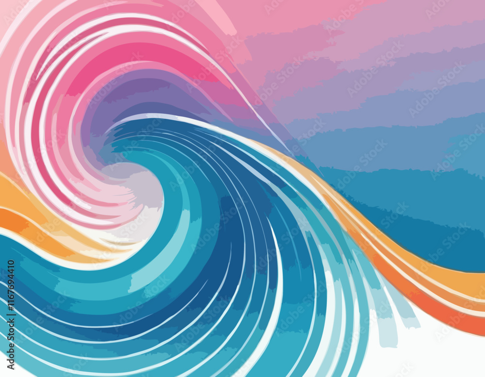 Poster abstract gradient lines. vector 3d fluid graphic shapes. dynamic liquid curve colorful stripes. mode