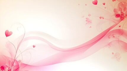 Delicate Pink Floral Design With Hearts