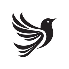 Silhouette of a bird vector icon for logo, and design