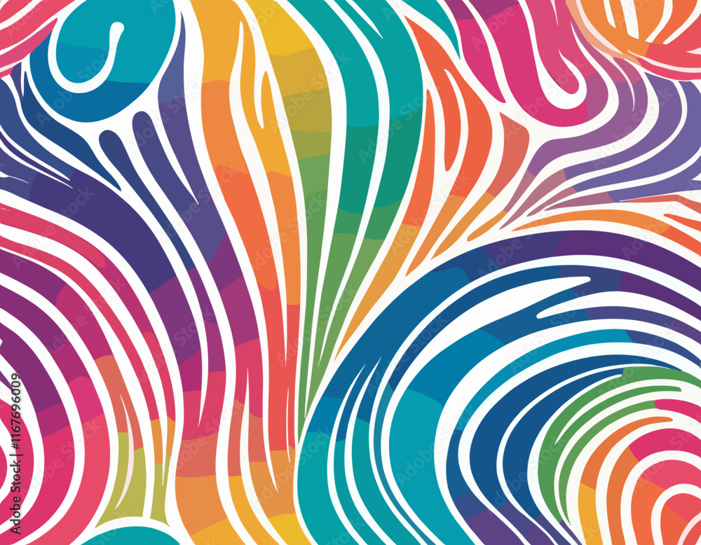 Poster abstract color rainbow gradient shapes set. vector graphic with wavy lines in bright colors. colorfu