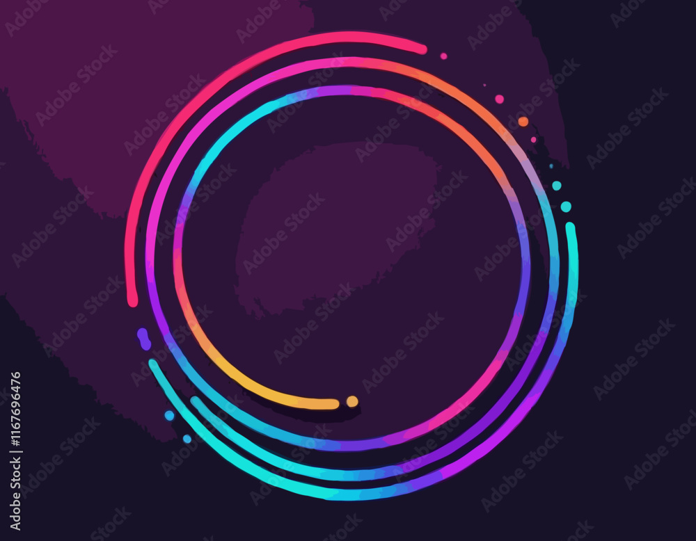 Poster neon colored gradient 3d lines. color curve fluid shapes. doodle vector frame