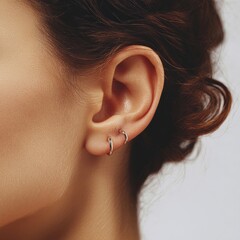 woman, hair, beauty, face, ear, profile, close-up, skin, person, closeup, head, neck, model, one, people, side, fashion, eyes, brunette, studio, hearing, lady, glamour, long