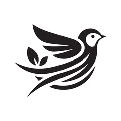 Silhouette of a bird vector icon for logo, and design