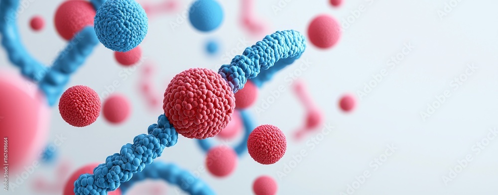 Poster a conceptual background featuring an abstract representation of dna's molecular structure. includes 