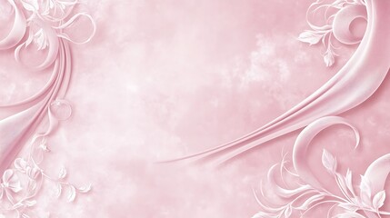 Naklejka premium Delicate Pink Floral Swirls On A Soft Background