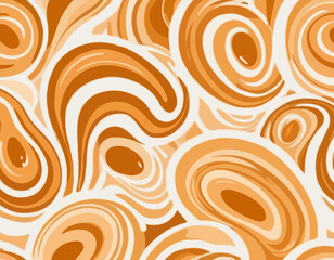Seamless Pattern with Wavy Salted Caramel. Vector Swirl Background with Flowing Liquid Caramel and Milk. Dessert Illustration for Packaging and Advertising