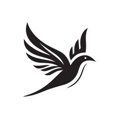 Silhouette of a bird vector icon for logo, and design