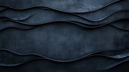 Obraz premium Abstract curved barcode lines in metallic silver on a dark gray background